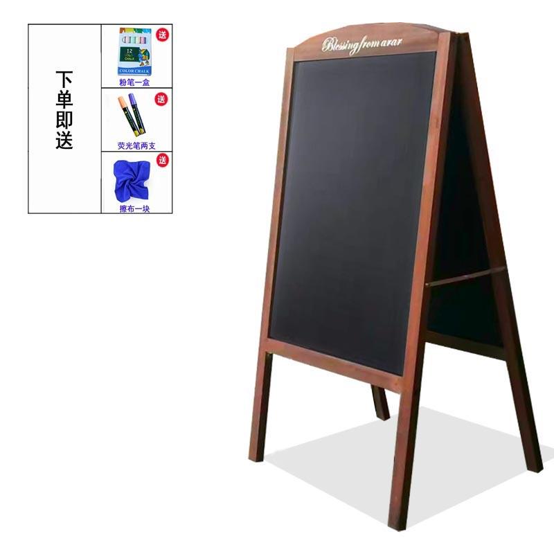 双面发光粉手写小黑板笔字广告牌实木荧光板展示招牌美甲店铺商用