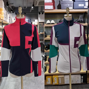 韩国代购JLINDEBERG金林德伯格高尔夫春秋立领拼色夹克外套女装