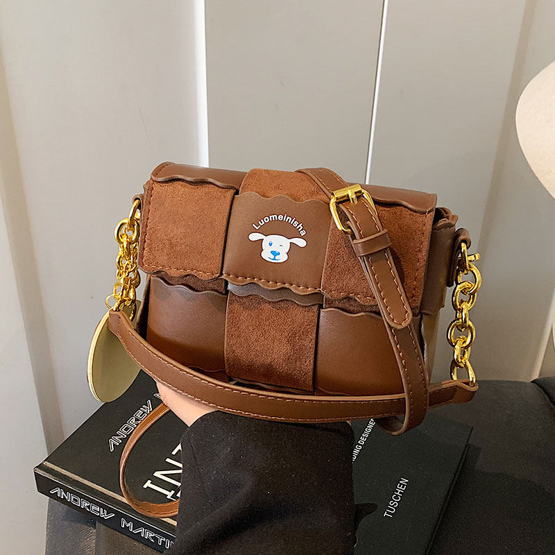 咖色超火精致手提编织包包女士2025新款轻奢小众高级感通勤斜挎包