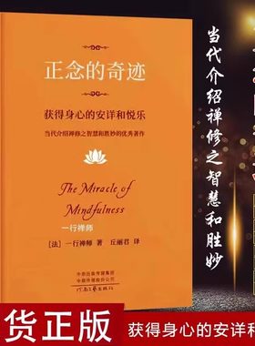 正念的奇迹  一行禅师著 中国哲学一行禅师的代表作 是现代的禅宗诗人 人生哲学心理学 舍得放下圣严法师南怀瑾信仰 正版