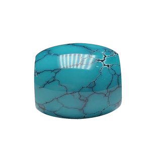 堰京湖北天然原矿绿松石桶珠老型珠子配饰品手串配件散珠单珠