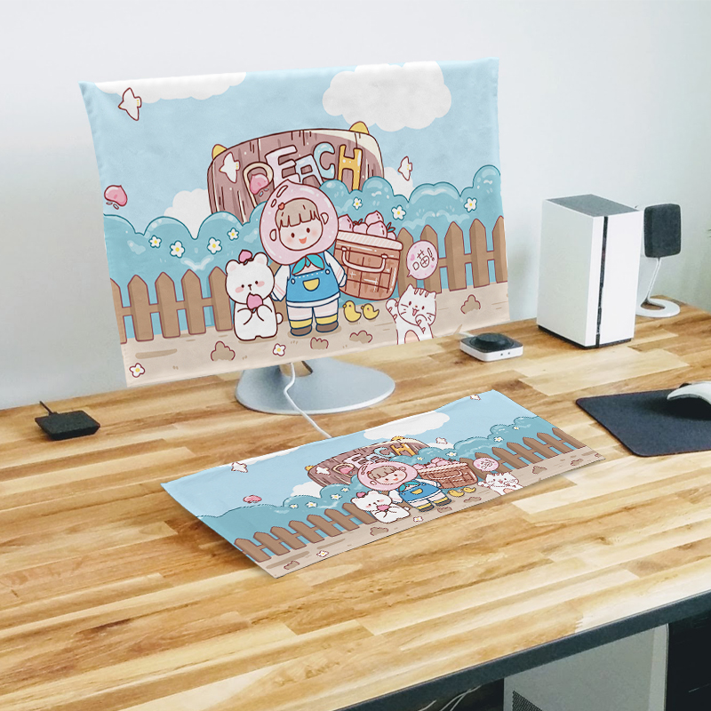 奥乔思电脑防尘罩卡通防尘防晒