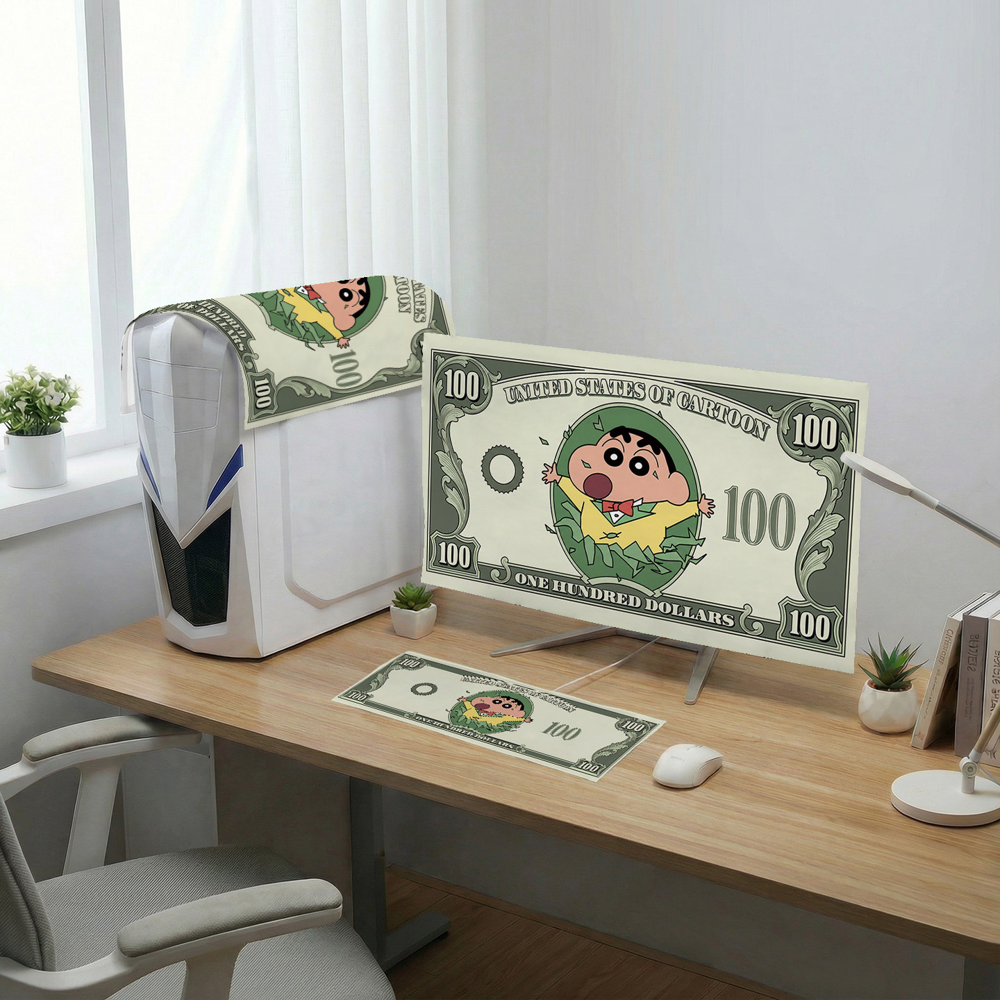 蜡笔小新台式电脑防尘罩键盘主机盖布显示器防尘布家用盖巾保护罩,居家布艺,电脑罩,淘宝优惠券,粉丝福利购,淘宝优惠卷