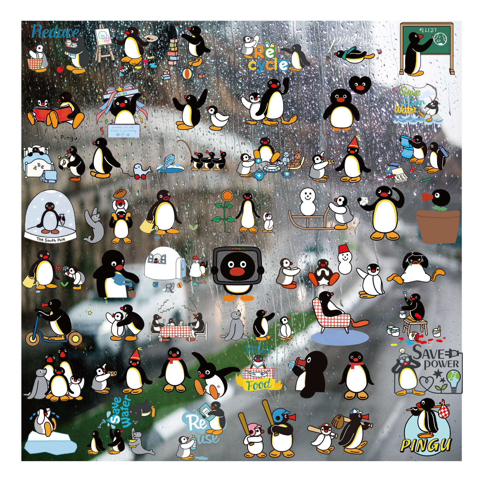 Pingu企鹅家族卡通UV转印贴