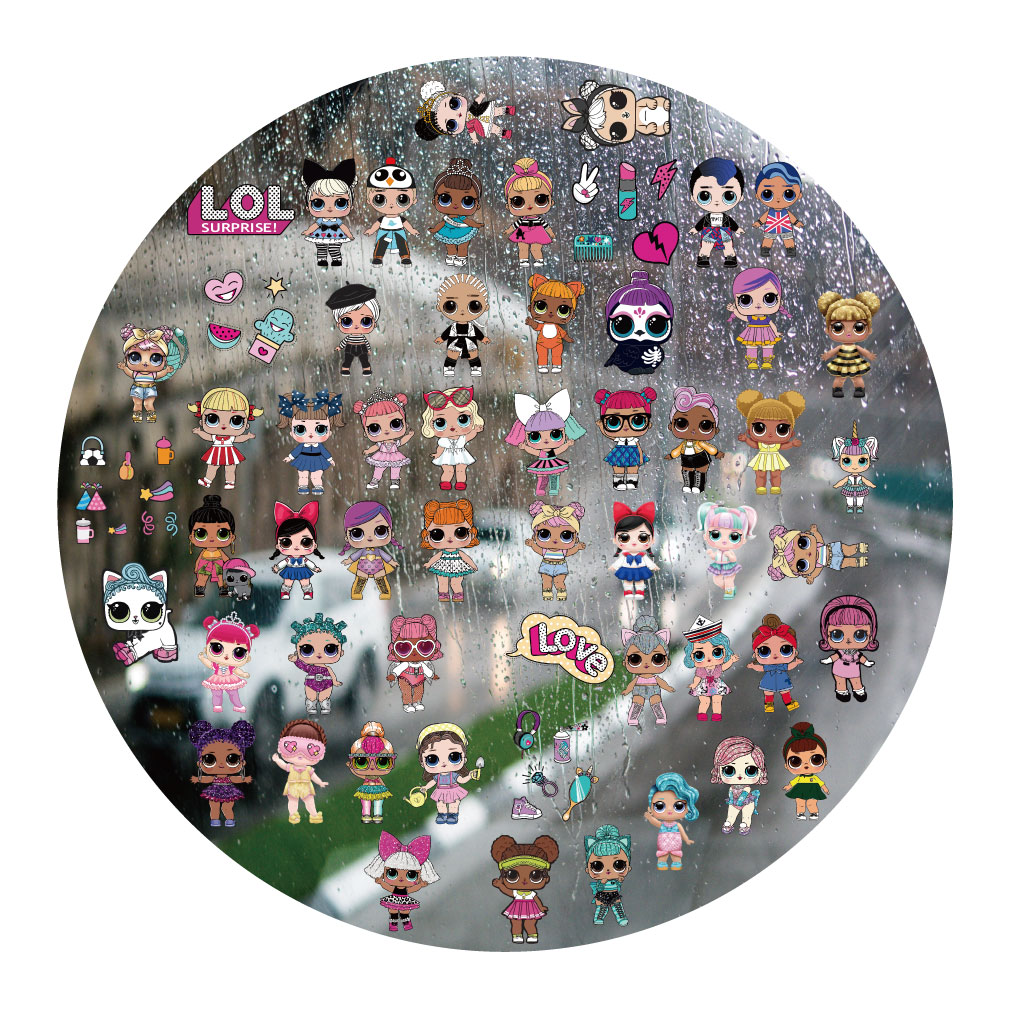 卡通惊喜娃娃UV转印贴动漫电动牙刷防水水晶标签手机壳头装饰贴纸