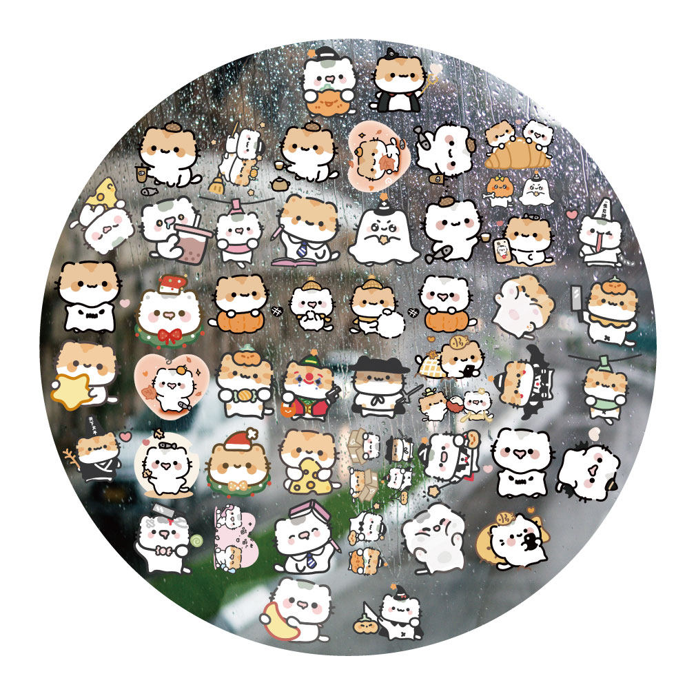 卡通糯米团子UV转印贴动漫电动牙刷防水晶标签手机壳头盔装饰贴纸