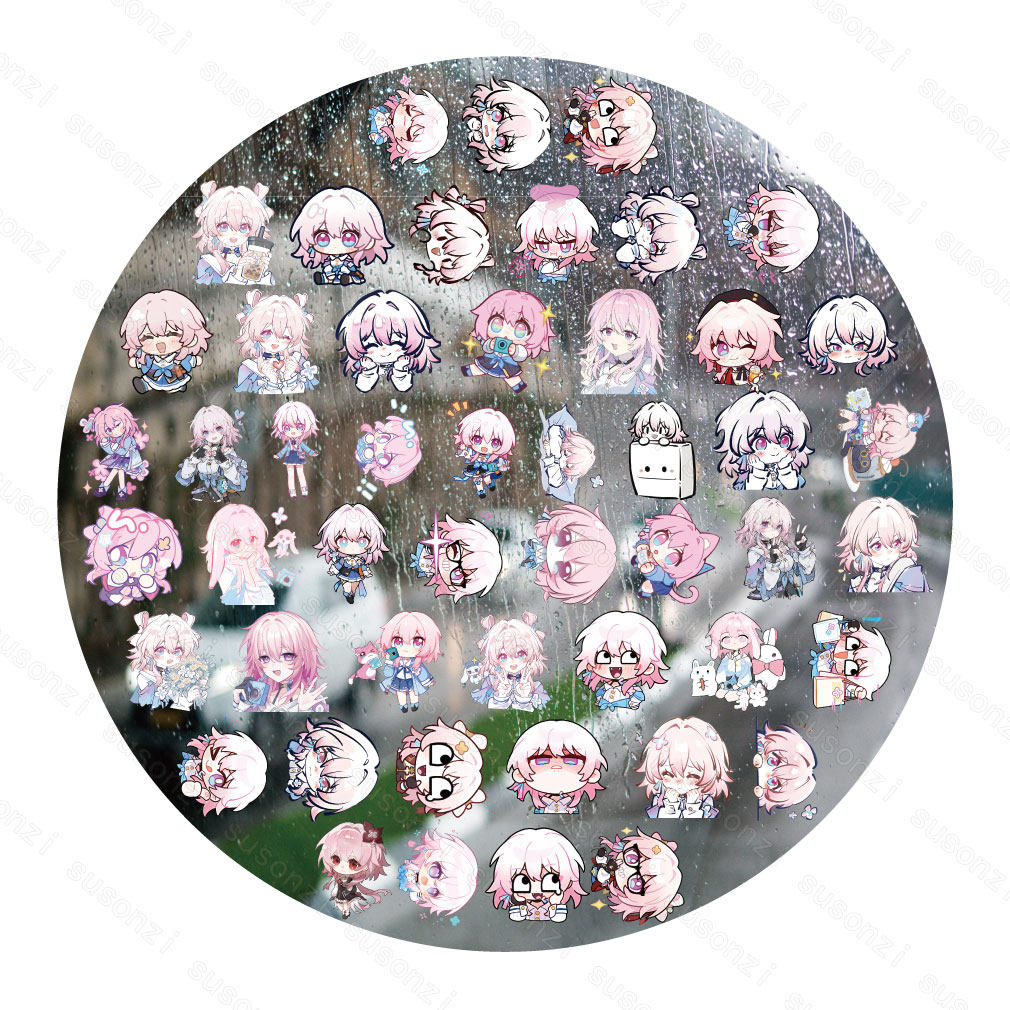 崩铁三月七UV转印贴动漫手账电动牙刷防水晶标签手机壳头盔装贴纸