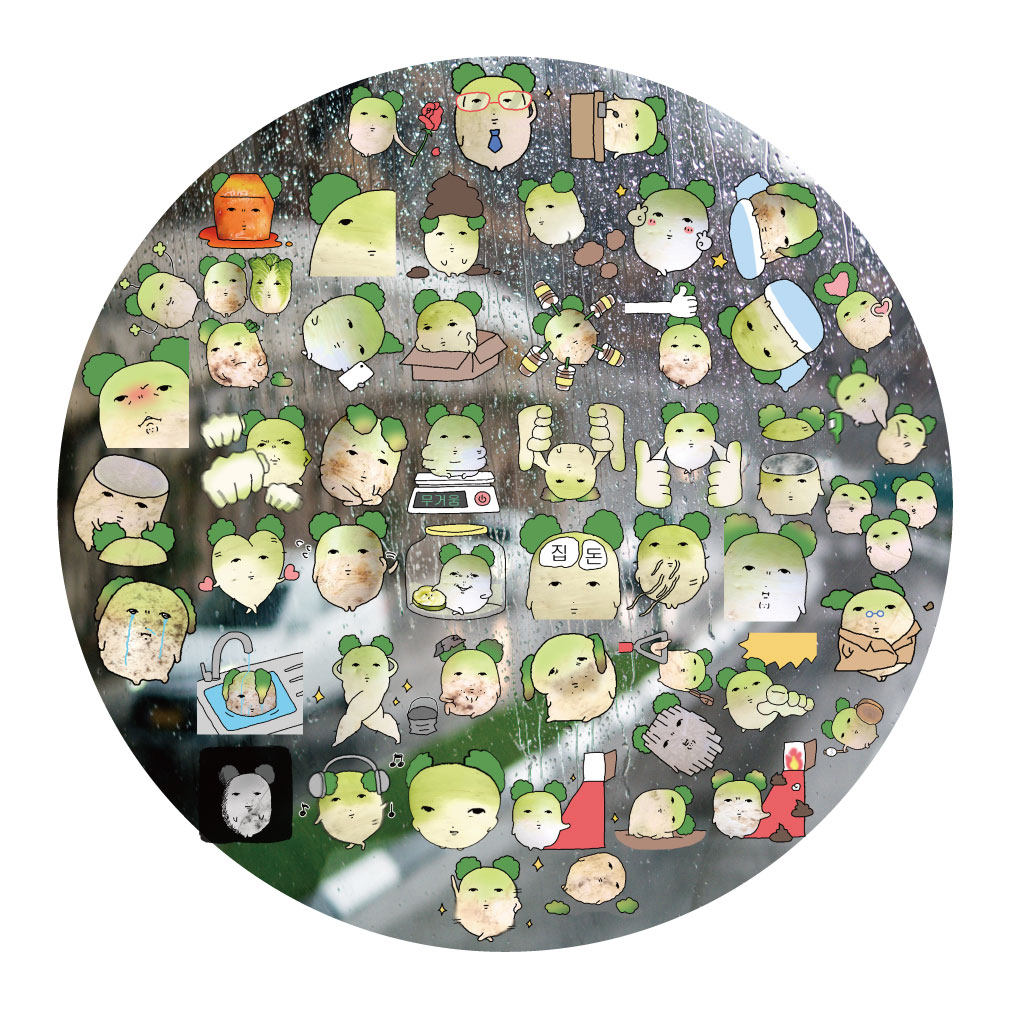 萝卜大根泡菜UV转印贴动漫电动牙刷防水晶标签手机壳头盔装饰贴纸