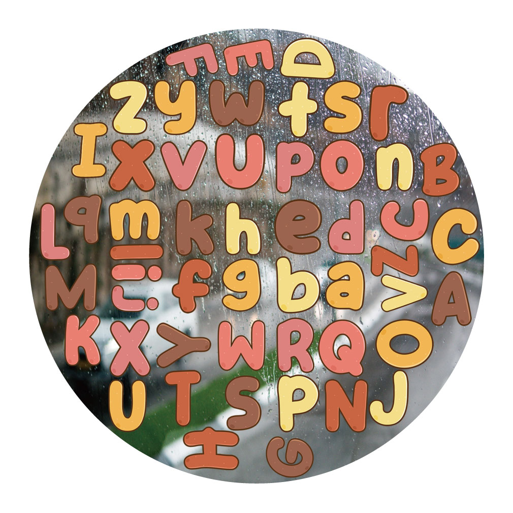 24个英文字母UV转印贴动漫电动牙刷防水水晶标签手机壳头装饰贴纸