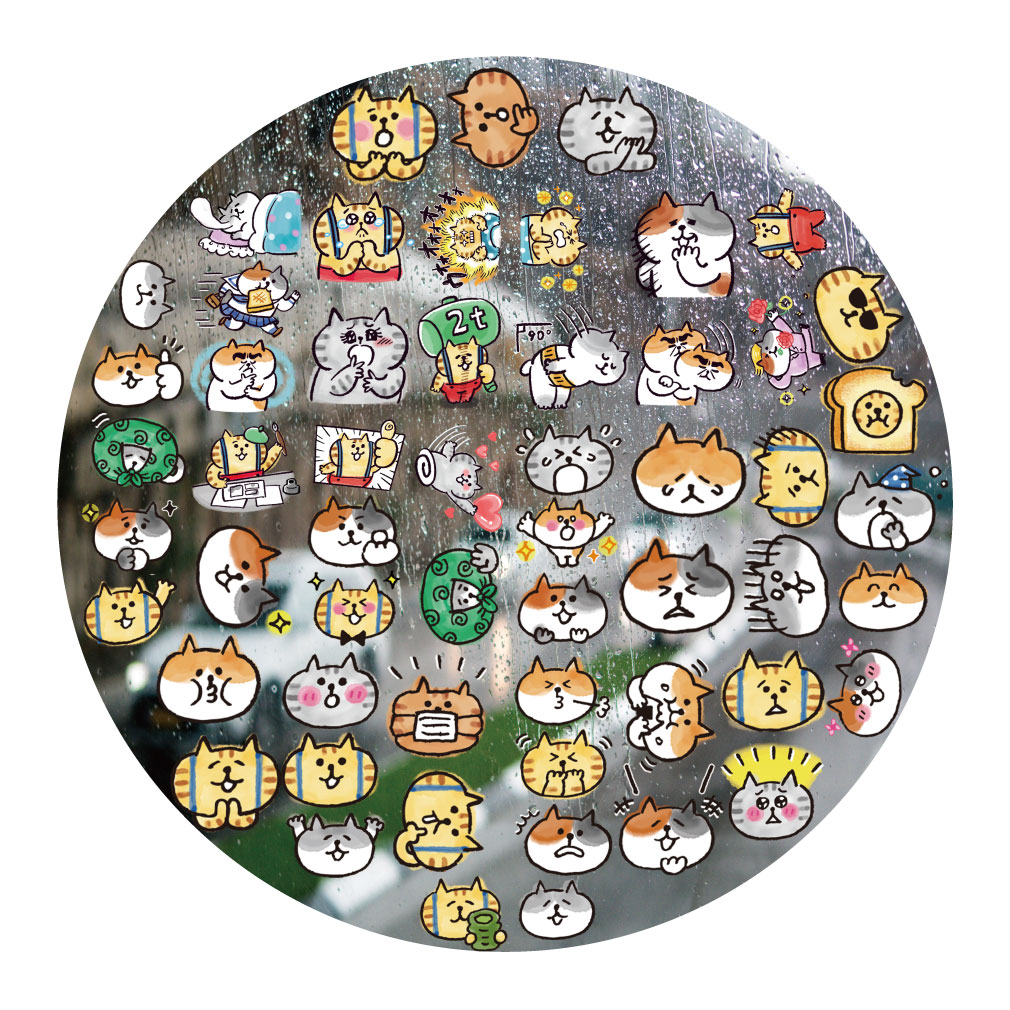 咕噜咕噜猫UV转印贴动漫电动牙刷防水晶标签手机壳头盔装饰贴纸