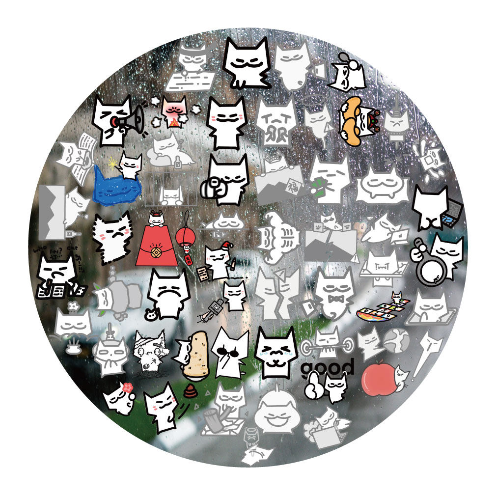 卡通一只猫UV转印贴动漫电动牙刷防水晶标签手机壳头盔装饰贴纸
