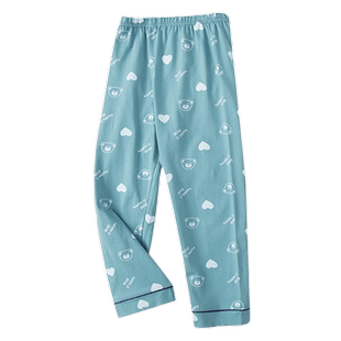 儿童睡裤春秋季男童中大童宽松卡通家居裤薄款宝宝直筒女童长裤夏