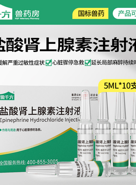 徽千方动保兽用盐酸肾上腺素注射液猪用马牛羊犬急救针剂正品兽药