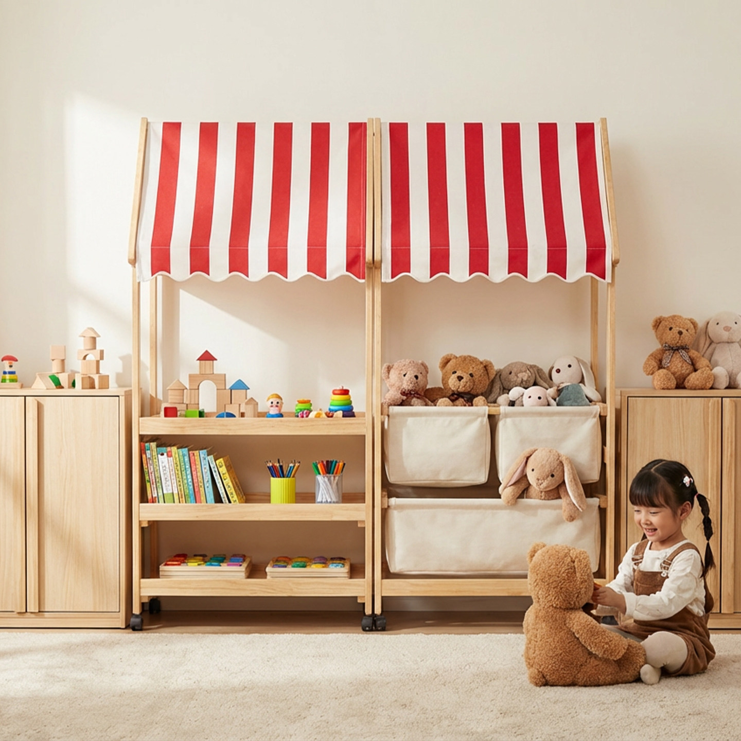 玩具收纳架移动小卖部置物架榉木多层宝宝绘本书展示架儿童收纳柜,住宅家具,儿童储物架/收纳架,淘宝优惠券,粉丝福利购,淘宝优惠卷