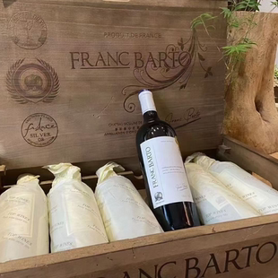 法国原装进口红酒弗朗巴顿城堡干红葡萄酒AOP木箱整箱6支干红葡萄