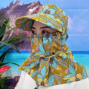 带口罩透气全包遮阳防晒帽子女夏季新款农村干活太阳帽护颈脸采茶
