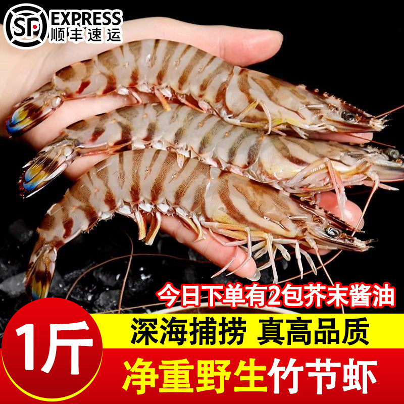 九节虾鲜活冷冻特大竹节虾海鲜水产黑虎虾鲜虾对虾新鲜斑节虾顺丰