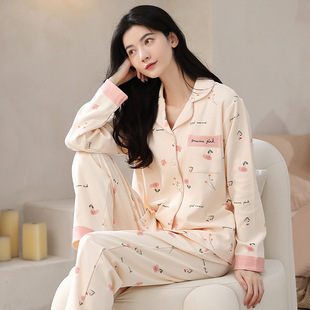 揭阳睡衣女款2025新款春秋高级感纯棉夏天全棉休闲宽松大码家居服