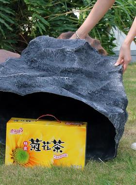 室外草坪井盖装饰景观石头庭院花园设备防水美化遮丑空心塑石摆件