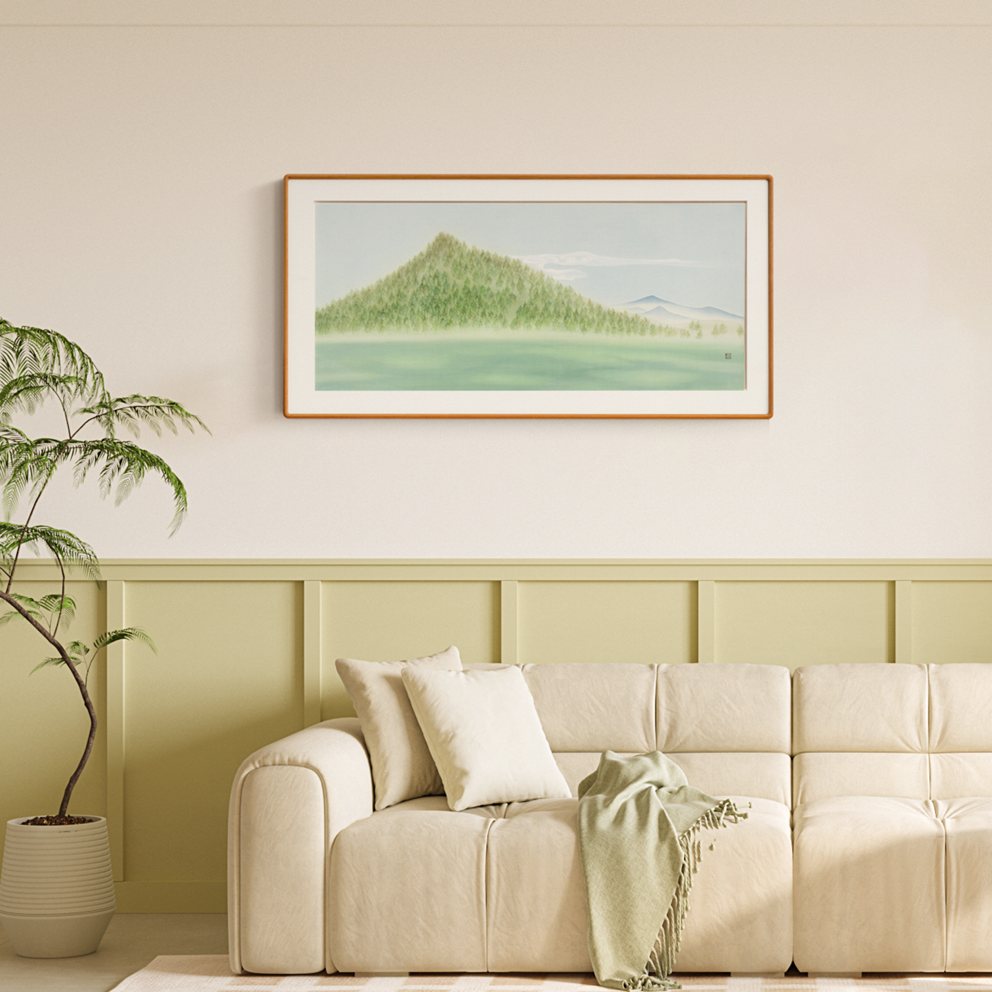 牛文娟 现代美学客厅挂画小众艺术山水画框高级感民宿餐厅装饰画图片