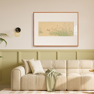 崔彤 原木风客厅餐厅茶室装饰画ins田园风走廊过道高级感横板挂画