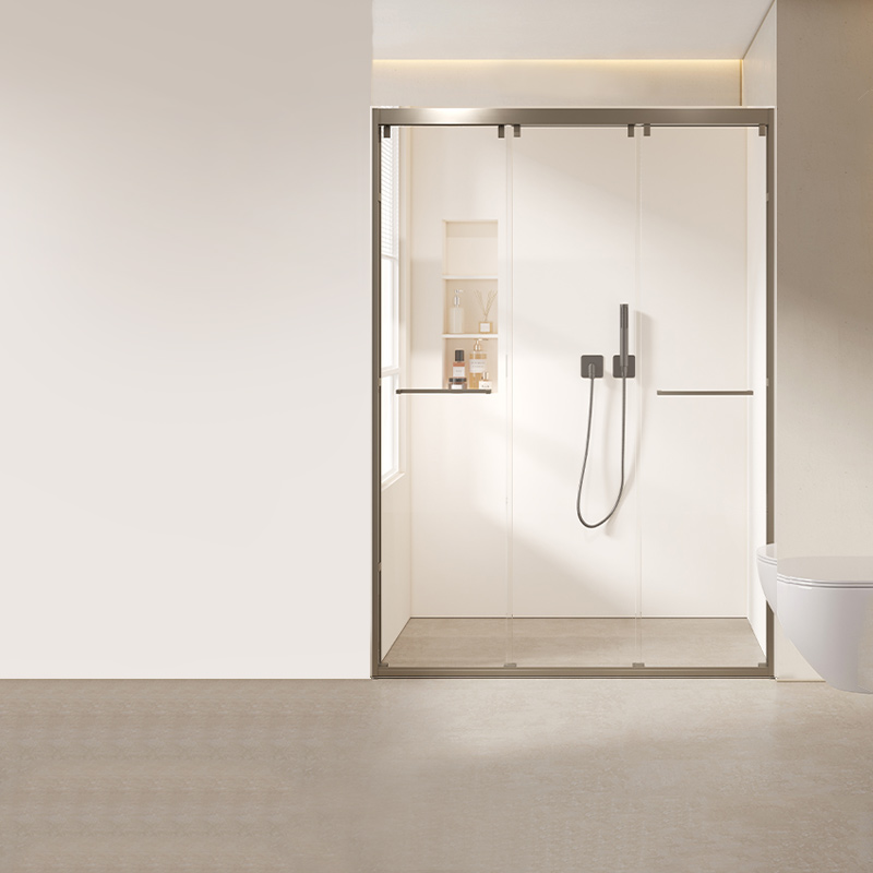 帝王洁具极窄三联动淋浴房卫生间小户型干湿分离玻璃移门隔断浴屏