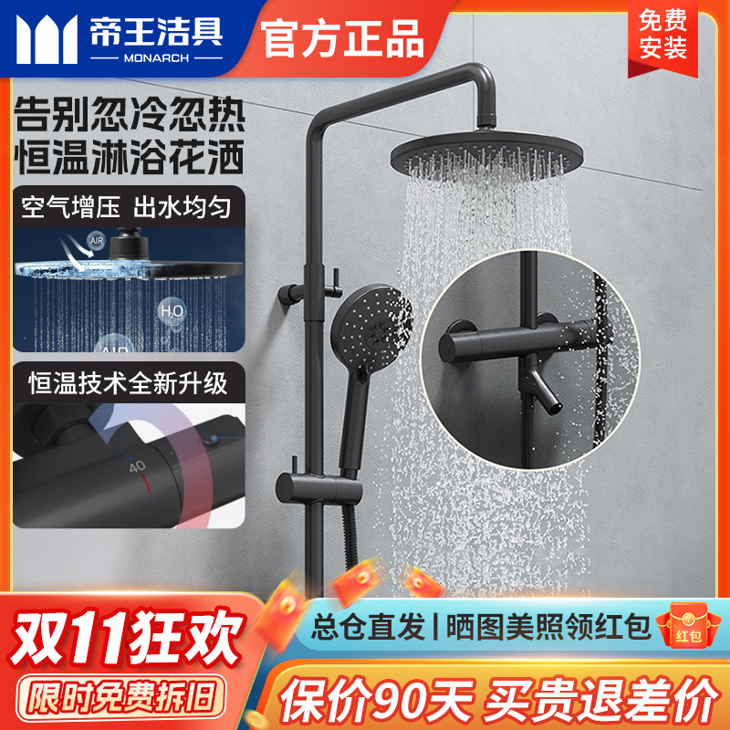 帝王黑色花洒喷头淋浴器