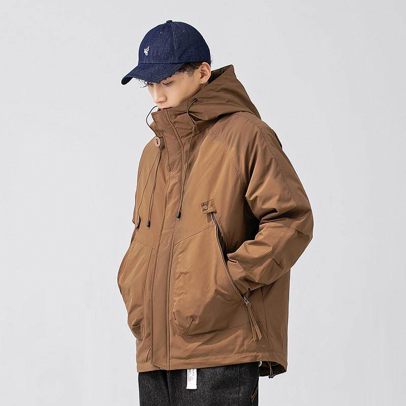 冬季工装棉衣男连帽日系复古情侣青年加厚棉服冲锋衣休闲棉袄外套