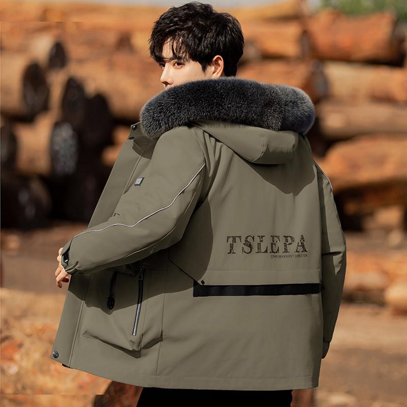 男士派克服冬季獭兔毛内胆皮毛一体高端海宁皮草中长款外套24新款