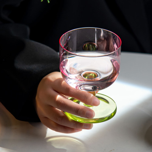 纪恋ins风渐变矮脚香槟杯