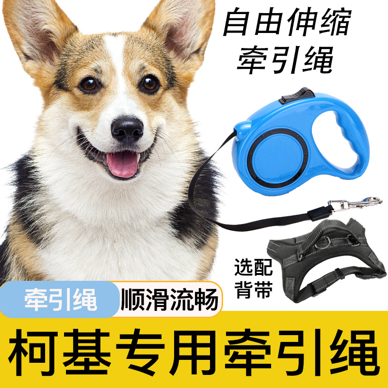 柯基犬专用牵引绳自动伸缩遛狗绳狗链子狗狗中型小型犬宠物用品