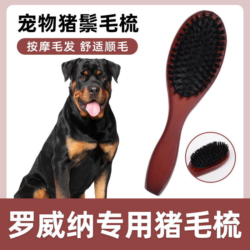 罗威纳专用猪鬃毛刷宠物狗狗梳子去浮毛祛毛脱毛开结刷毛清理器