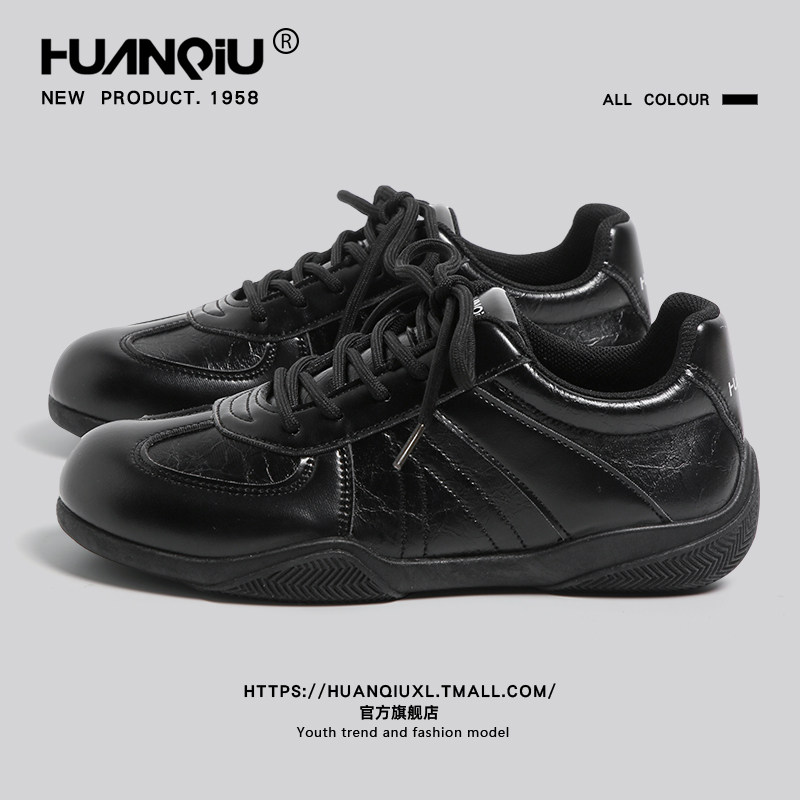环球德训鞋女2026新款春季超火黑色赛车鞋舒适运动鞋休闲皮面板鞋,女鞋,德训鞋,淘宝优惠券,粉丝福利购,淘宝优惠卷
