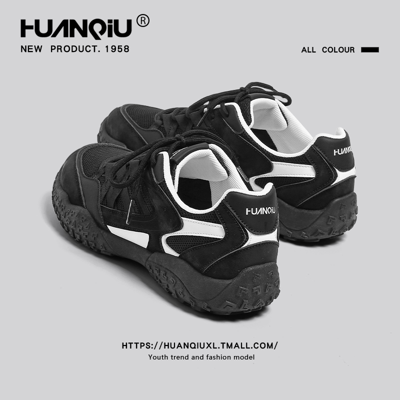 环球赛车黑色运动鞋子男款