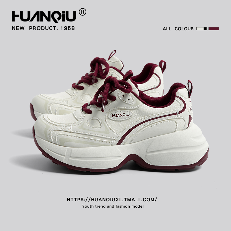 环球厚底增高老爹鞋女款2025新款秋季轻便百搭原创设计休闲运动鞋