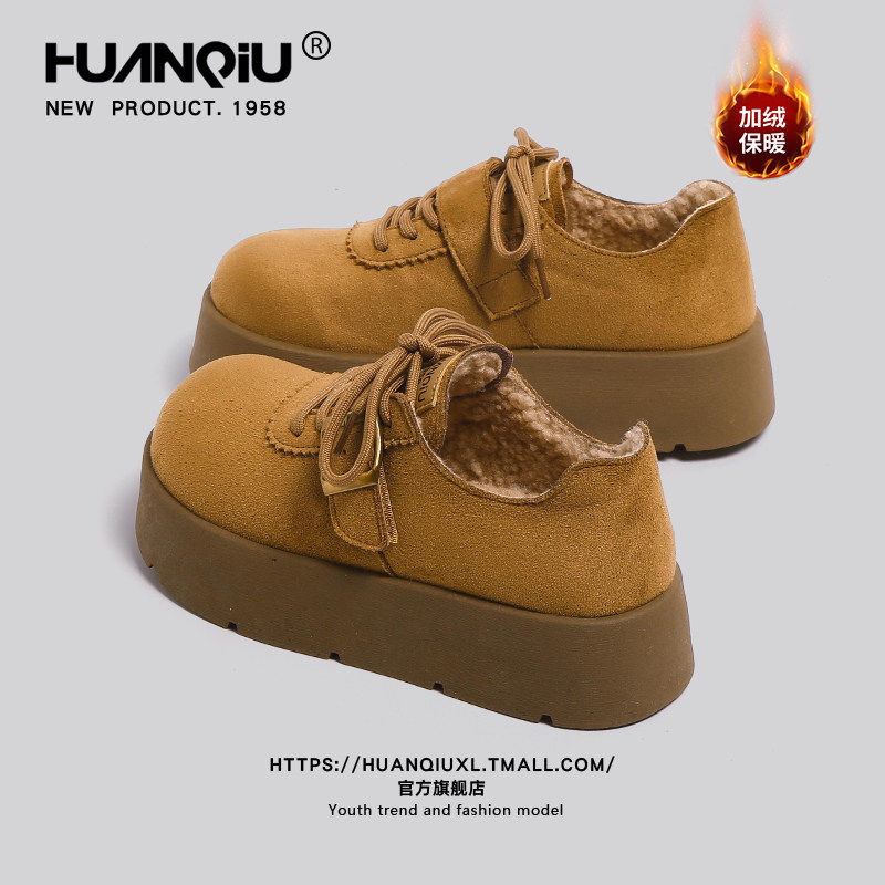 环球官方旗舰店加绒豆豆勃肯鞋女