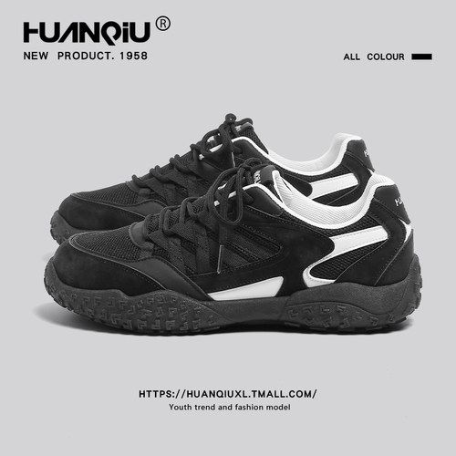 环球赛车黑色运动鞋子男款