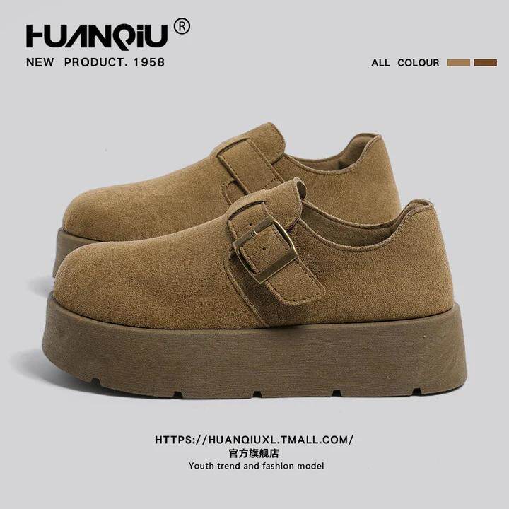 环球厚底勃肯鞋女款2026春季新款大头鞋增高显脚小休闲运动单鞋