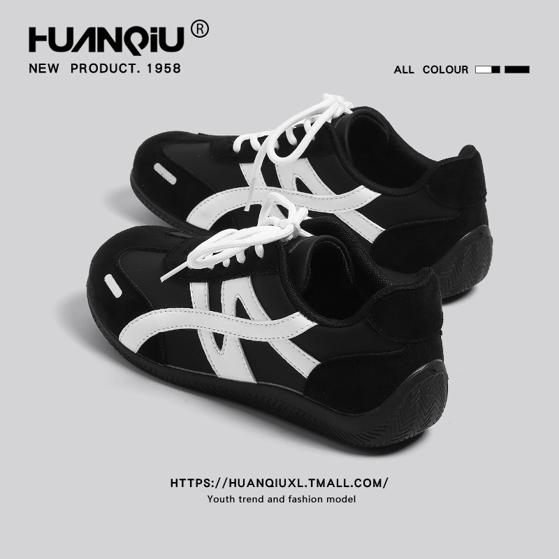 环球黑色旅游鞋女款休闲运动百搭德训鞋春季2026新款时尚小黑鞋子,女鞋,德训鞋,淘宝优惠券,粉丝福利购,淘宝优惠卷