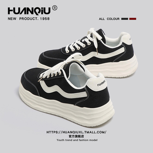 潮流美式 冬季 街头鞋 子男鞋 环球厚底板鞋 休闲运动帆布鞋 男2025新款