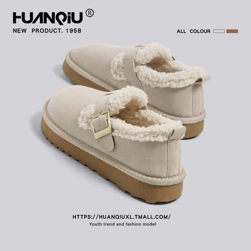 环球官方旗舰店加绒厚底勃肯鞋女
