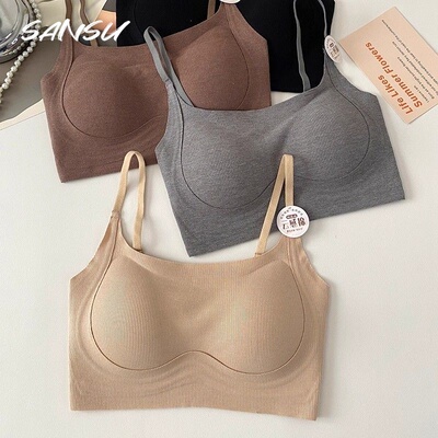 螺纹磨毛一体内衣薄杯无痕