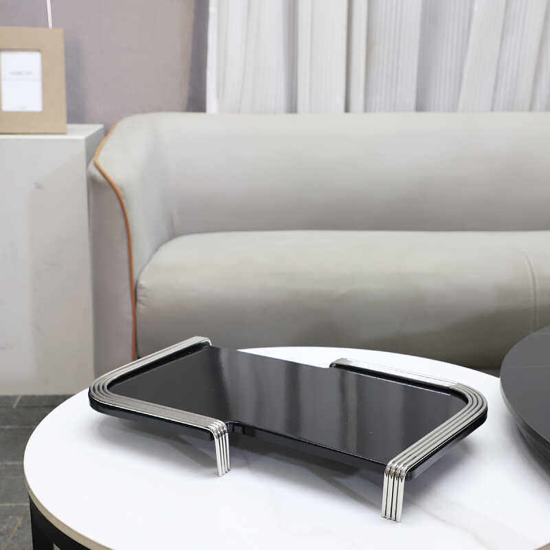 现代黑色金属托盘摆件轻奢样板房客厅售楼处酒店桌面茶几软装饰品,家居饰品,香薰托盘,淘宝优惠券,粉丝福利购,淘宝优惠卷