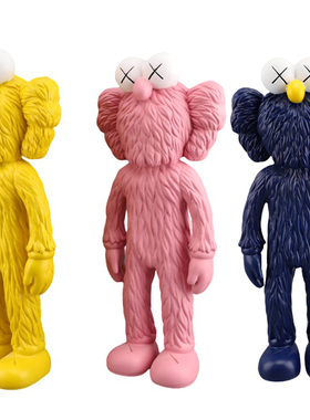 创意卡通kaws芝麻街网红暴力公仔摆件样板房家居客厅儿童房装饰品