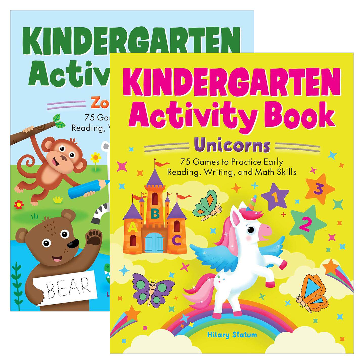 英文原版 Kindergarten Activity Book 幼儿园活动书2册 早期阅读 写作和数学等益智游戏练习 英文版 进口英语原版书籍