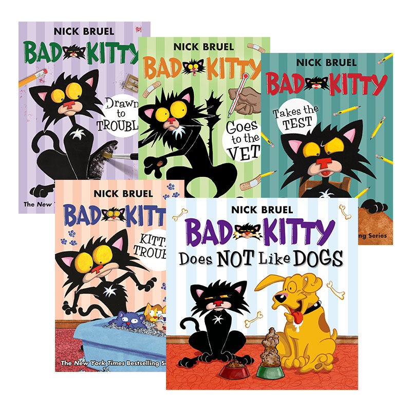 英文原版 Bad Kitty 坏猫咪系列5册套装 儿童幽默图画故事书 亲子绘本 纽约时报畅销书英文版 进口英语原版书籍