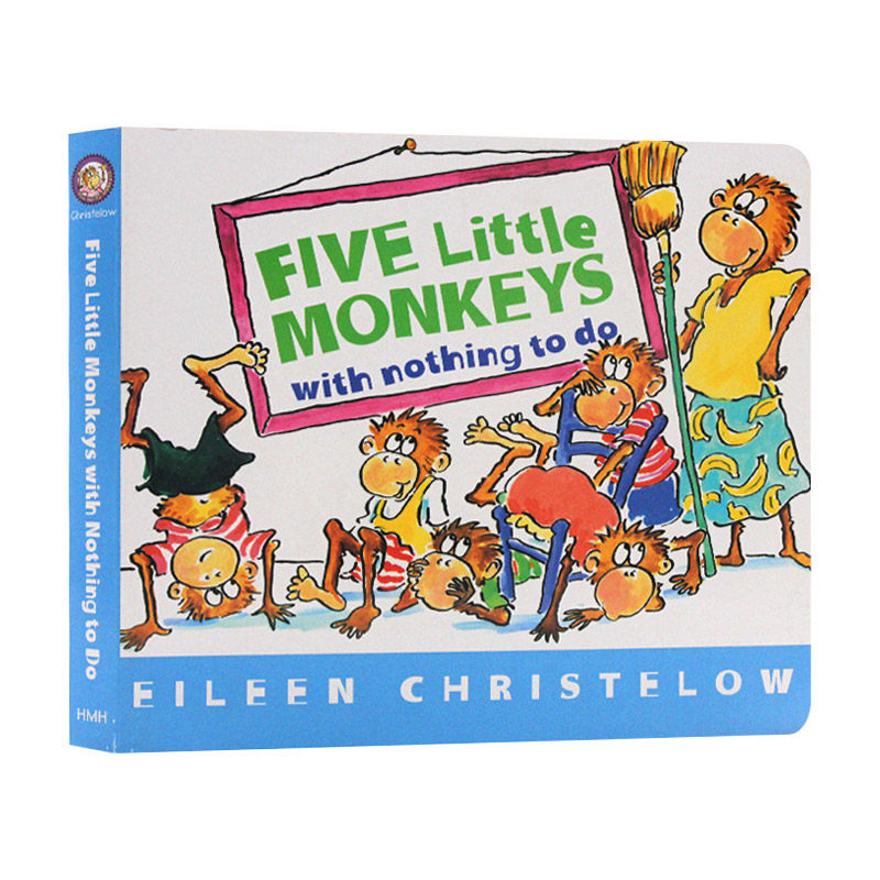 英文原版 five little monkeys with nothing to do 五只小猴无事可做