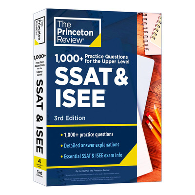英文原版 1000+ Practice Questions for the Upper Level SSAT & ISEE 3rd Edition 普林斯顿 SSAT和ISEE考试备考指南 2024进口