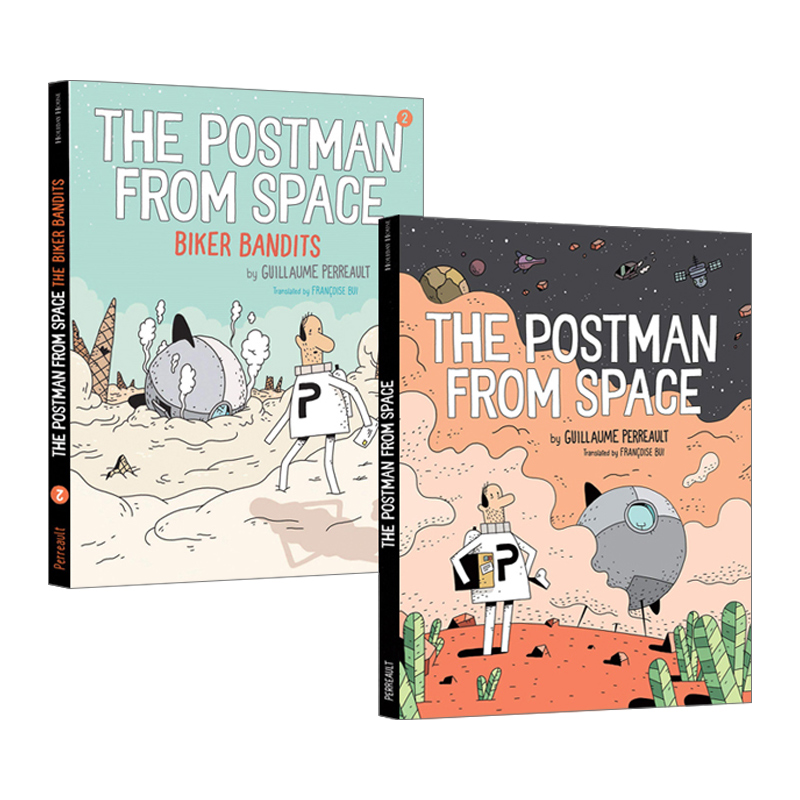 英文原版 The Postman From Space 太空中的邮递员 2册 全彩漫画图画书 图像式小说 青少年英语课外读物 英文版 进口英语原版书籍
