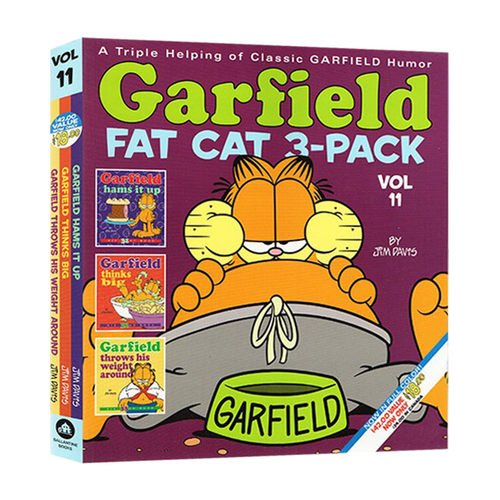 英文原版 Garfield Fat Cat 3-Pack #11 加菲猫漫画三合一合订本11 英文版 进口英语原版书籍